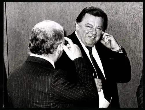 Fotografie Sven Simon, Bonn, Franz-Josef Strauss, Arbeitsminister Norbert Blüm