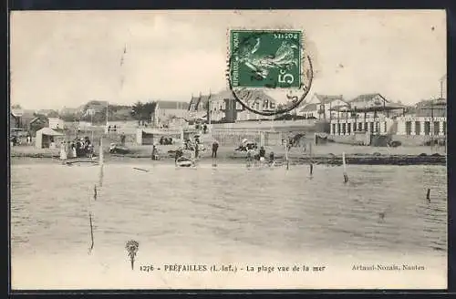 AK Préfailles /Loire-Inf., La plage vue de la mer