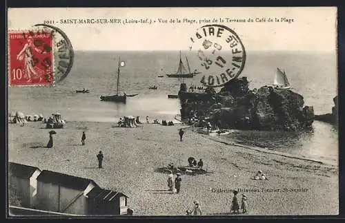 AK Saint-Marc-sur-Mer, Vue de la Plage, prise de la Terrasse du Café de la Plage