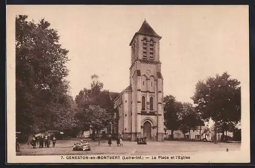 AK Geneston-en-Montbert, La Place et l`Eglise