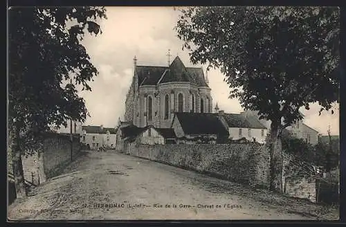 AK Herbignac /L.-I., Rue de la Gare, Chevet de l`Eglise