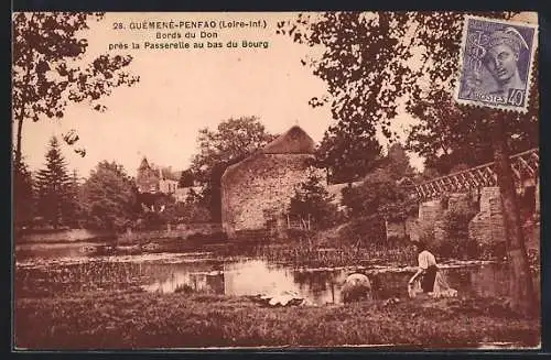 AK Guémené-Penfao /L.-Inf., Bords du Don pres la Passerelle au bas du Bourg