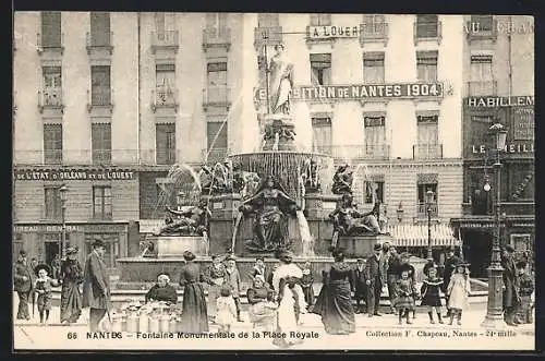 AK Nantes, Fontaine Monumentale de la Place Royale