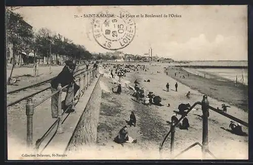 AK Saint-Nazaire, La Plage et le Boulevard de l`Océan