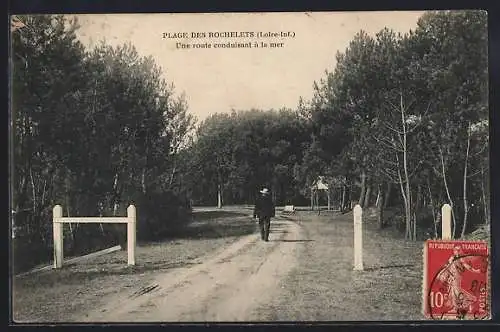 AK Plage de Rochelets /Loire-Inf., Une route conduisant à la mer