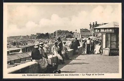 AK Pornichet /Loire-Inf., Boulevard des Océanides, La Plage et le Casino