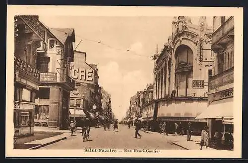 AK Saint-Nazaire, Rue Henri-Gautier, Strassenpartie