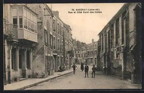 AK Savenay /Loire-Inf., Rue et Côté Nord des Halles, Strassenpartie