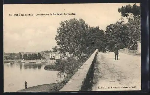 AK Sucé /Loire Inf., Arrivée par la Route de Carquefou