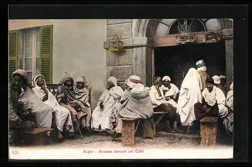 AK Alger, Arabes devant un Cafe