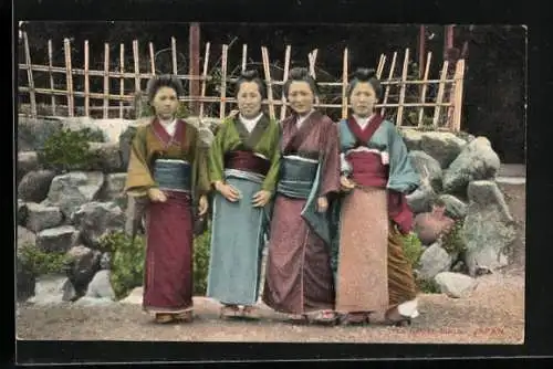 AK Japan, Tea house girls, Vier japanische Frauen im Kimono