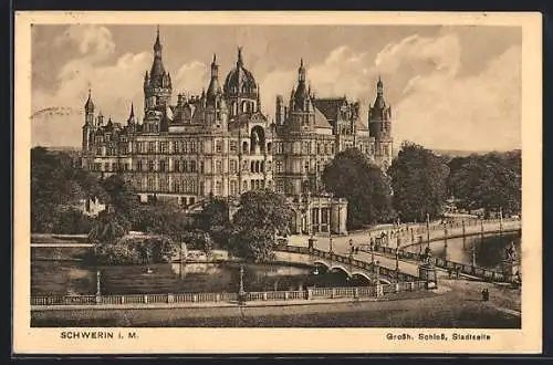 AK Schwerin / Mecklenburg, Schloss, Stadtseite