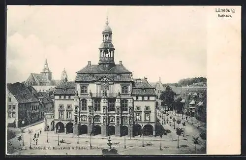 AK Lüneburg, Rathaus mit Strassenpartie