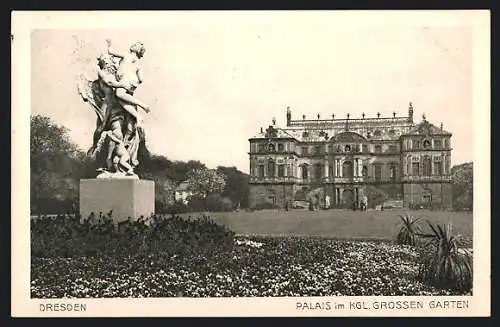 AK Dresden, Palais im Kgl. Grossen Garten