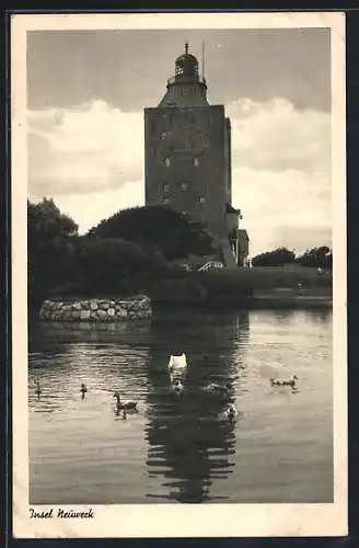 AK Hamburg-Insel Neuwerk, Blick auf den Leuchtturm