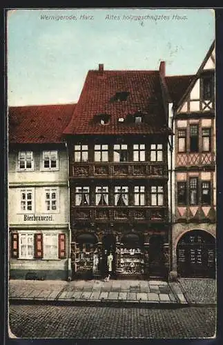 AK Wernigerode, Altes holzgeschnitztes Haus