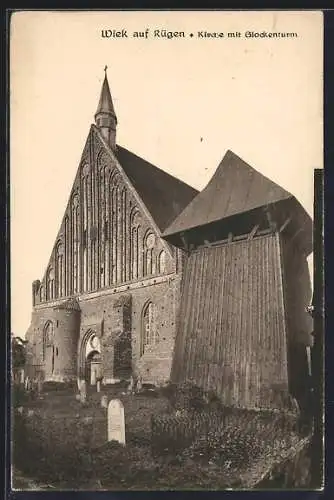 AK Wiek a. Rügen, Kirche mit Glockenturm