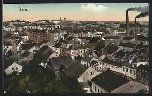 AK Bielitz, Ortsansicht aus der Vogelschau