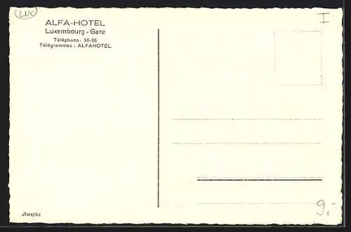 AK Luxembourg, Alfa-Hotel, Innenansicht des Aufenthaltsraumes