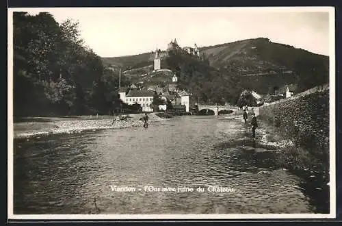 AK Vianden, L`our avec ruine du Château