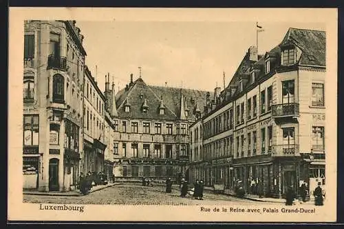 AK Luxembourg, Rue de la Reine avec Palais Grand-Ducal