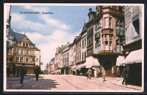 AK Luxembourg, Grand`Rue, Strassenansicht