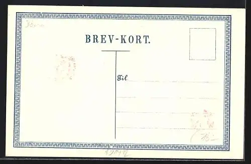 AK Dänemark, Briefmarken und Wappen