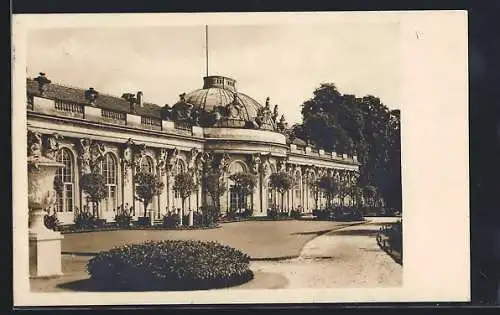 Foto-AK Deutscher Kunstverlag, Nr. 21 b: Potsdam, Schloss Sanssouci, Gartenseite