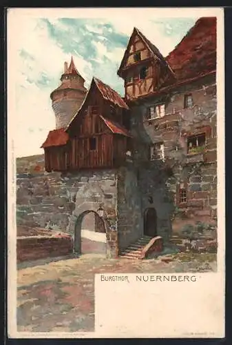 Künstler-AK Karl Mutter: Nürnberg, Burgthor