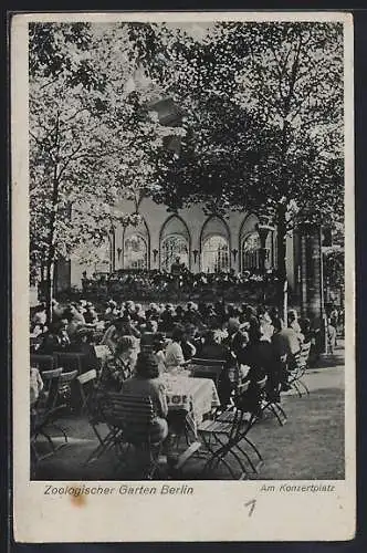 AK Berlin, Zoologischer Garten, Am Konzertplatz