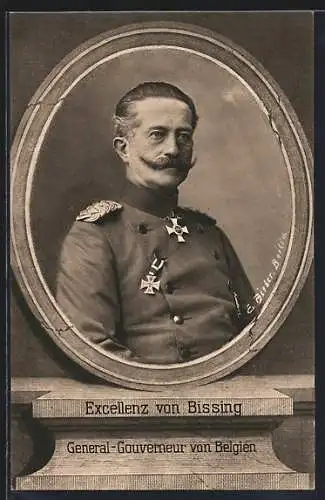 AK Excellenz von Bissing, General-Gouverneur von Belgien in Uniform mit Eisernem Kreuz