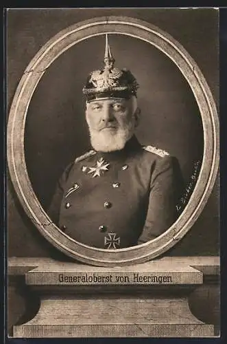 AK Portrait Generaloberst von Heeringen in Uniform und mit Pickelhaube