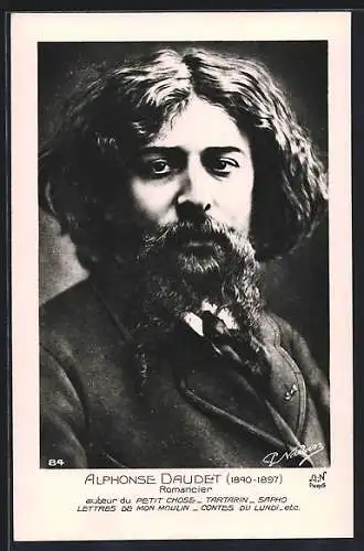 AK Alphonse Daudet, 1840-1897, Romancier, Auteur du Petit Chose, Tartarin & Sapho