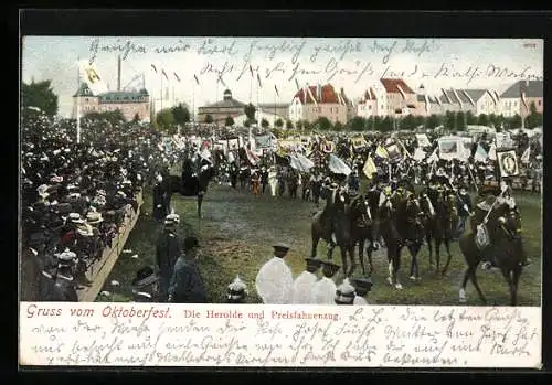 AK München, Die Herolde und Preisfahnenzug, Oktoberfest