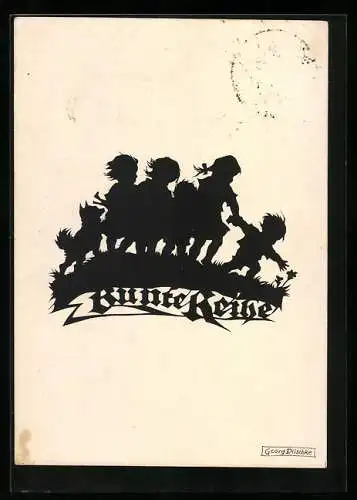 Künstler-AK Georg Plischke: Bunte Reihe, Kinder und ein Hund