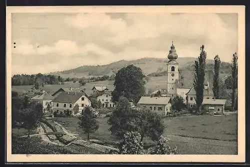 AK Zell am Moos, Ortsansicht mit Kirche