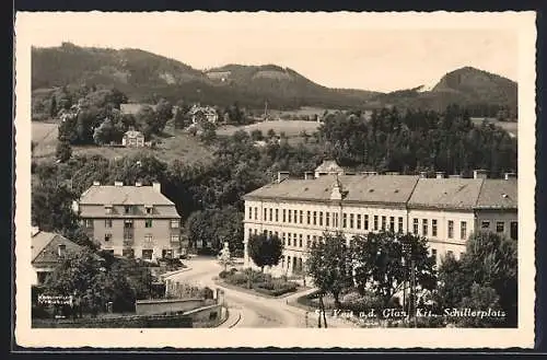 AK St. Veit a. d. Glan, Teilansicht aus der Vogelschau