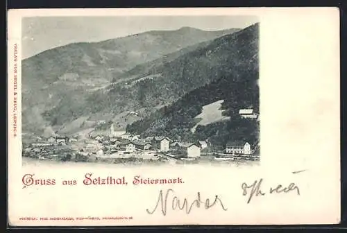 AK Selzthal /Steiermark, Ortsansicht aus der Vogelschau