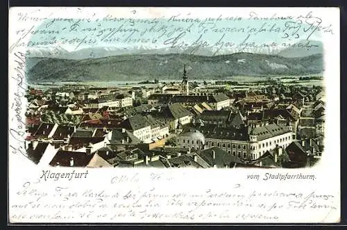 AK Klagenfurt, Blick vom Stadtpfarrturm