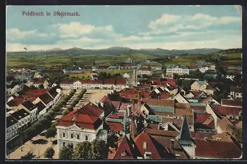 AK Feldbach in Steiermark, Ortsansicht aus der Vogelschau