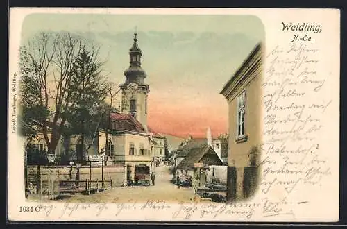 AK Weidling /N.-Oe., Kath. Meierei und die Kirche