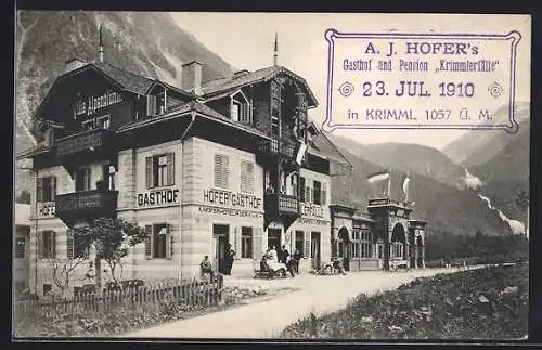 AK Krimml, A. J. Hofer`s Gasthof und Pension Krimmlerfälle