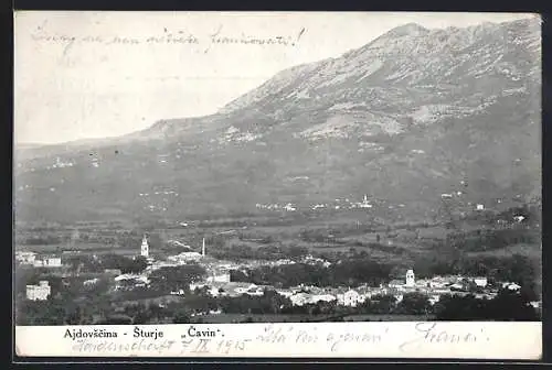 AK Haidenschaft, Blick auf den Ort am Fusse der Berge