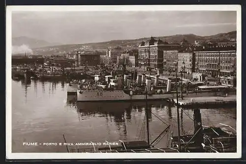 AK Fiume, Porto e Riva Ammiraglio Rainer