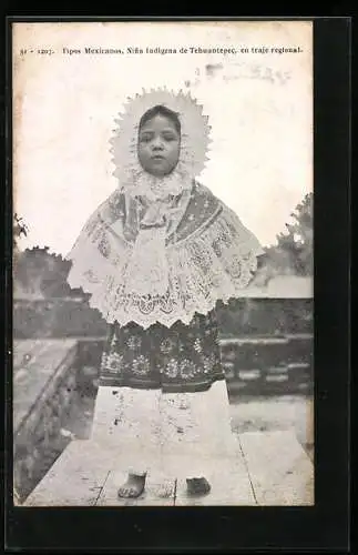 AK Tipos Mexicanos, Nina Indigena de Tehuantepec, en traje regional