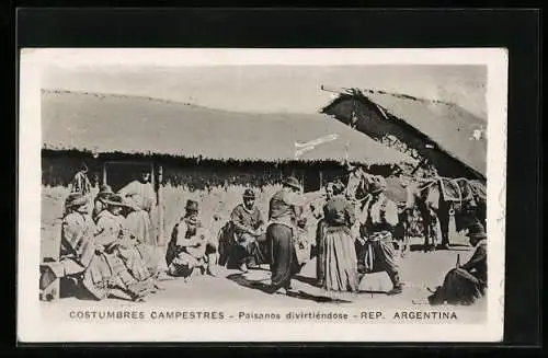 AK Argentina, Costumbres Campestres, Paisanos divirtiéndose