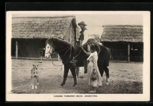 AK Argentina, Gaucho Tomando Mate, Südamerika