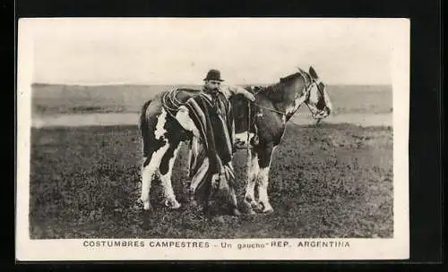 AK Costumbres Campestres, Un Gauche, Argentinischer Reiter