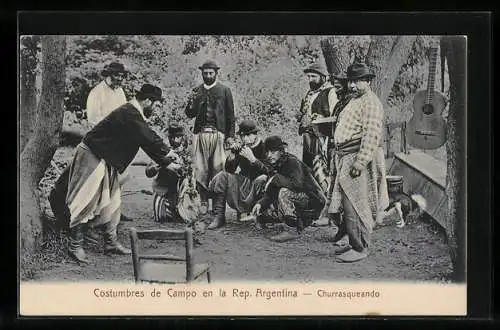 AK Costumbres de Campo en la Rep. Argentina, Churrasqueando