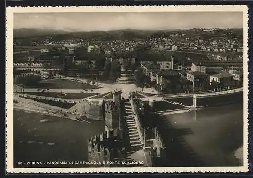 AK Verona, Panorama di Campagnola e Ponte Scaligero